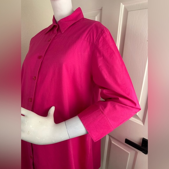 WEAR ABOUTS Vibrant Pink Button-Up Tops Size L.  #359 - Picture 3 of 9